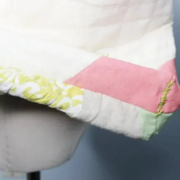 Quilted Linen Patchwork Tote Bag - Handmade Linen + Organic Cotton Purse - Picture 2 of 9